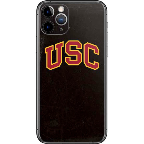 University of Southern California USC Logo Black Distressed iPhone 11 Pro Skin